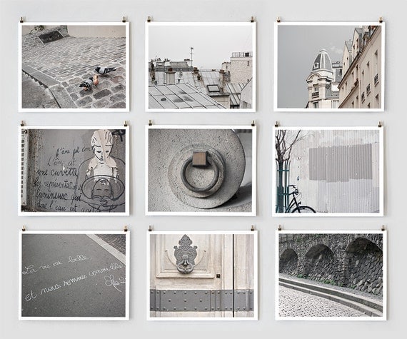 Paris Photography Collection, Gray - French Fine Art Photography Art Prints- Paris Decor - Large Wall Art - Urban Home Decor - Modern
