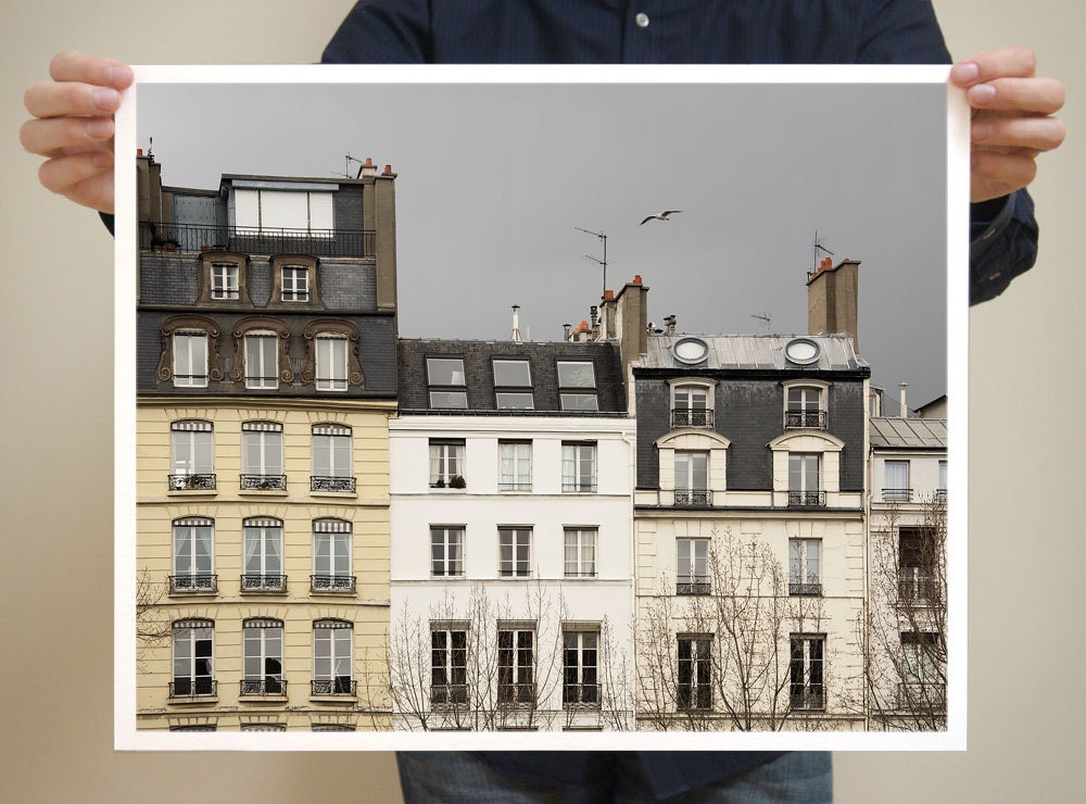 Paris Sky, Gray - Paris Photography - 16x20 French Fine Art Prints - Paris Decor - Gray Home Decor - Seine Photo