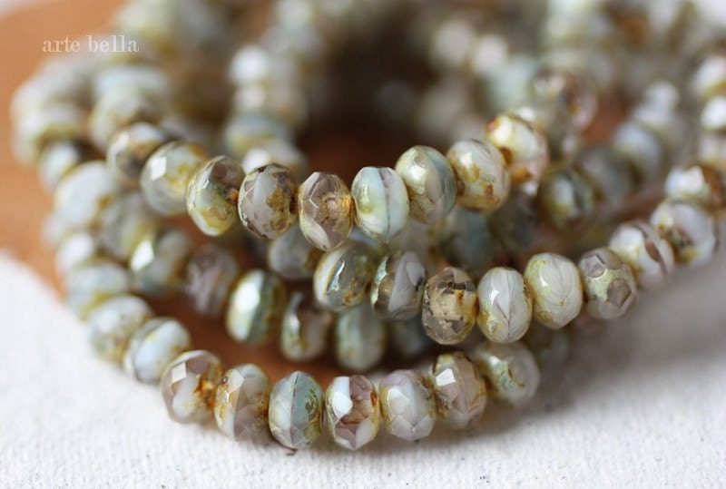 DEMURE .. Picasso Czech Rondelle Glass Beads (1969-st)
