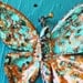 Copper Butterfly Ornament or Pendant - with black accents and turquoise blue-green patina - OOAK
