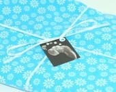 XL Receiving Blanket - Blue with White Flowers