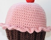 Lil' Cupcake Crochet Hat - Newborn to Adult Sizes