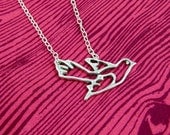 Silver Bird Makes a Statement Necklace