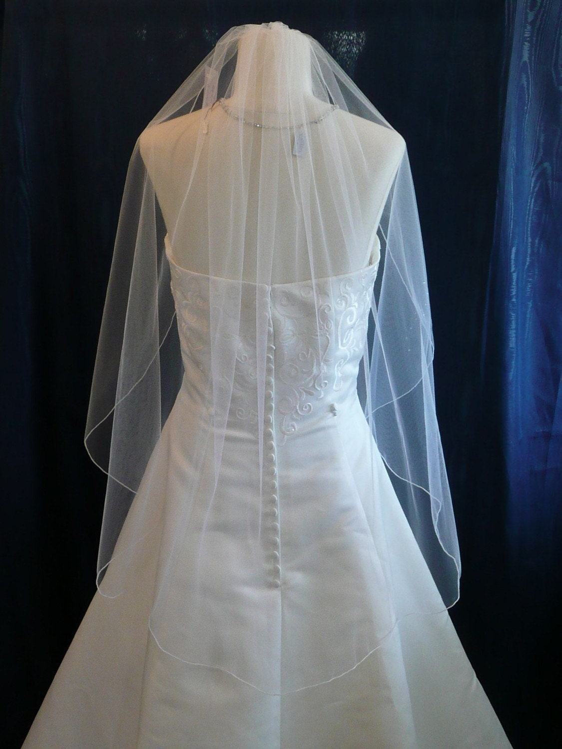 wedding veil, bridal veils IVORY Bridal Veil Elbow Length Angel Cut with delicate Pencil Edge