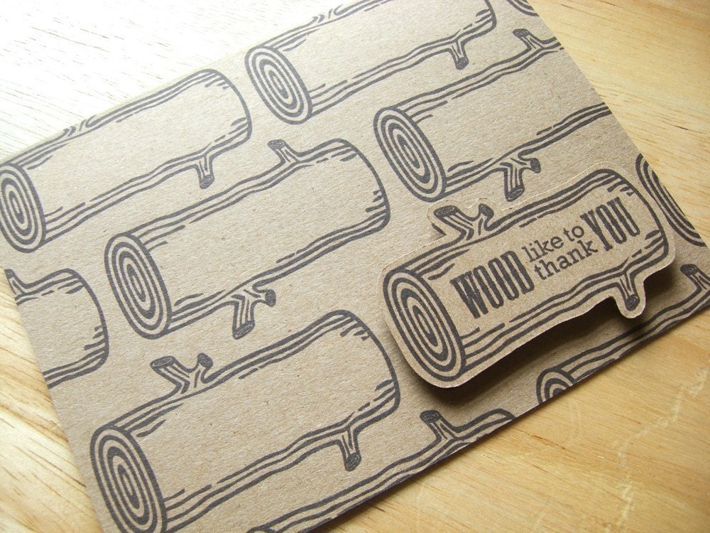 Eco-friendly Wood Tree Trunks Card Kit - DIY - 3 Notecards, gift tags, embellishments