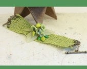 Limoncello - cuff bracelet woven and crocheted