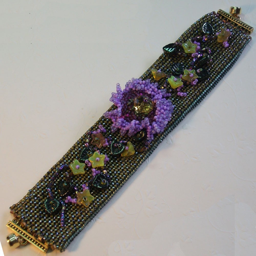 Flowers and vines cuff bracelet