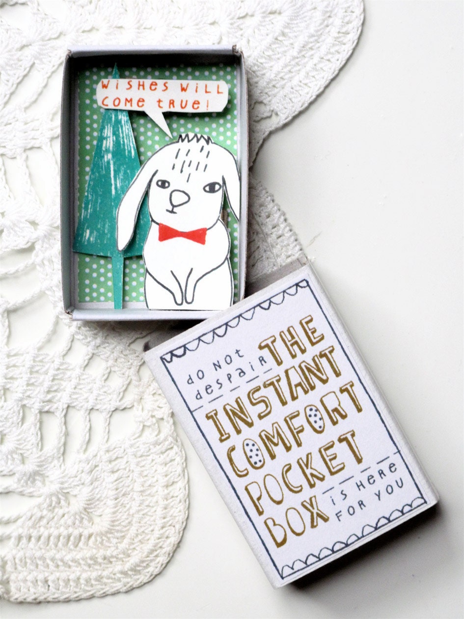 The CHRISTMAS Instant Comfort Pocket Box  - Bunny under the tree