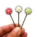 Boho Daisy Flower Bobby Pins, Resin Cabochon