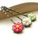 Boho Daisy Flower Bobby Pins, Resin Cabochon