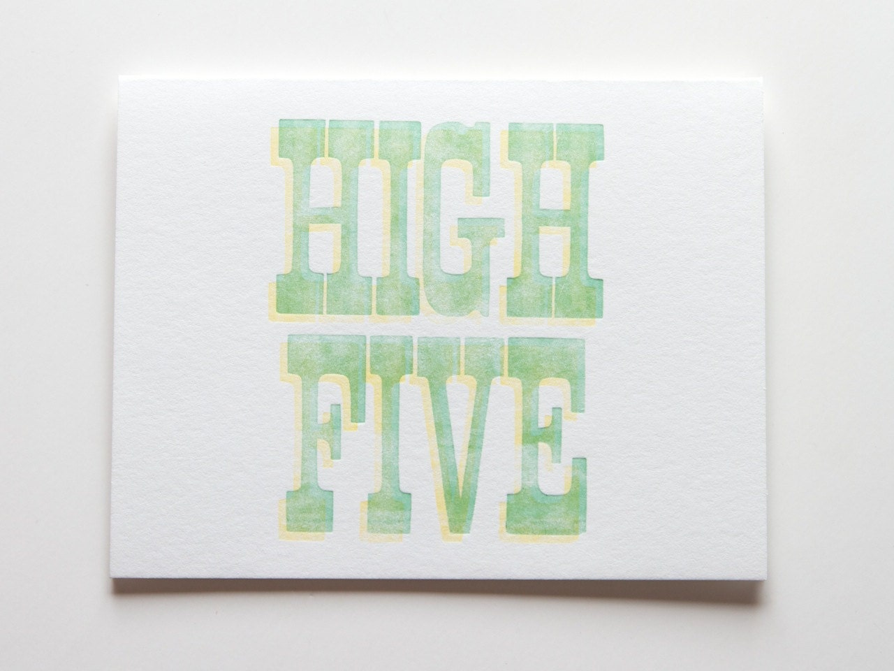 High Five - Letterpress card
