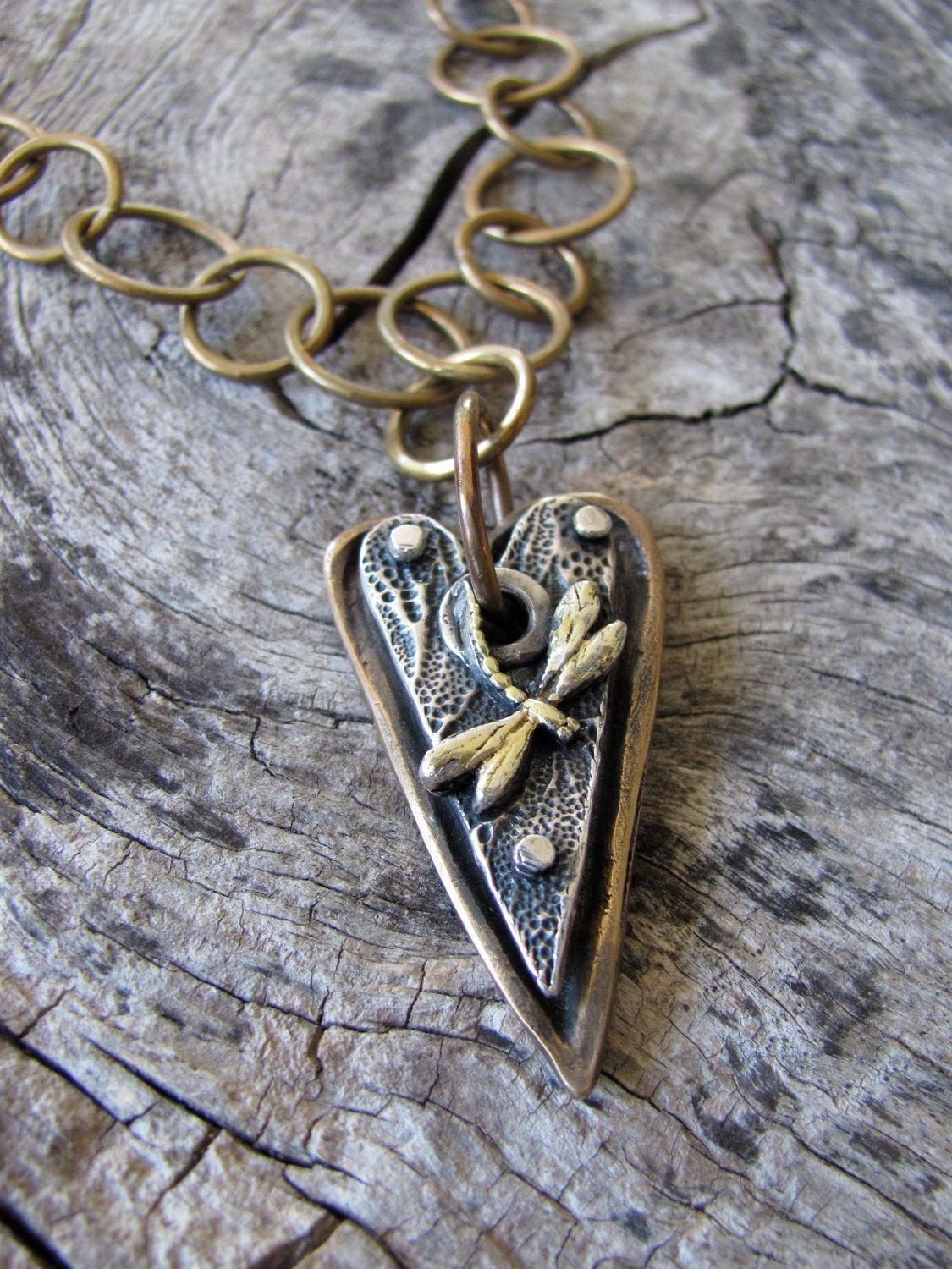 Mixed Metal Heart Pendant