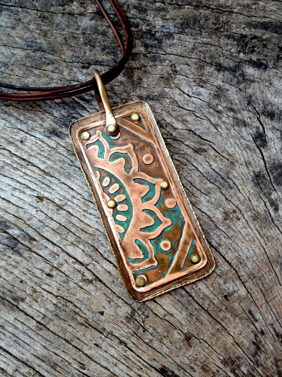 Mixed Metal Mehndi Pendant