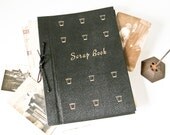 Vintage Black Scapbook with Gold Lettering and Gold Crowns - BeeJayKay