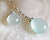 Aqua Chalcedony Necklace - "Drops of Hope"