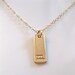 Hand Stamped Charm Necklace - "The Short Bar Initial in Gold"