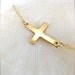 Sideways Cross Necklace in Gold