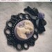 Memorial Day Lilac Lovely Victorian Lady Brooch Pin Romantic Antique Brass Cameo Regency RococoMarie Antoinette EGL Woman