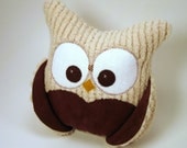Owl pillow - plush owl toy - chenille