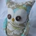 2 Owl Bookends, Doorstops, Paperweights Amy Butler fabric