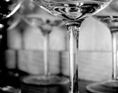 Sultriness of Stemware - 20x30 Fine Art Photography Print - bar, kitchen or home decor photo of wine glasses in black and white