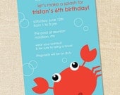 Sweet Wishes 20 Crab Beach Swimming Pool Party Summer Birthday Invitations - Custom Quantities (As Low as 1.19 Each) Il_170x135