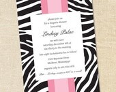 Sweet Wishes 20 Sweet 16 Bachelorette Zebra Print Birthday Party Invitations - Custom Quantities (As Low as 1.19 Each) Il_170x135