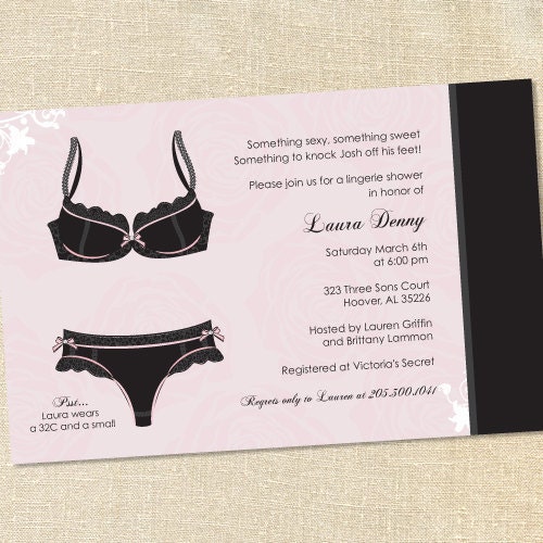 Sweet Wishes 20 Bridal Shower Lingerie Bachelorette Party Invitations - Custom Quantities (As Low as 1.19 Each) Il_170x135