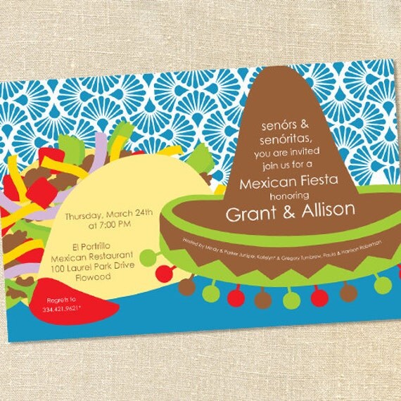 Sweet Wishes 20 Mexican Fiesta Taco Bar Party Invitations - Custom Quantities (As Low as 1.19 Each) Il_570xn