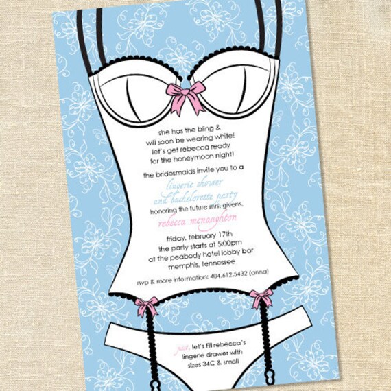 Sweet Wishes 20 Pretty Lingerie Shower Bachelorette Party Invitations - Custom Quantities (As Low as 1.19 Each) Il_570xn
