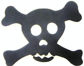Ultrasuede Iron-on Skull/Crossbone Applique - Black - Many Other Colors Available, just ask