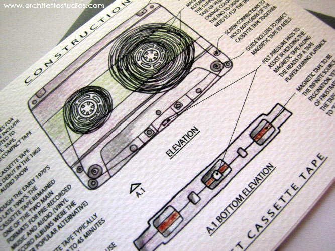 Project Cassette Tape - Blank Architecture Construction Cards