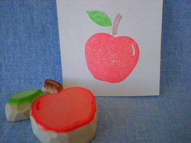 apple rubber stamp