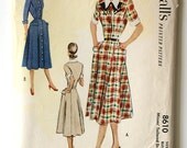 McCall's 8610 Misses 1950s Dress Pattern Bust 32 Gored Skirt Tailored Coat or Shirtdress Vintage Sewing Pattern