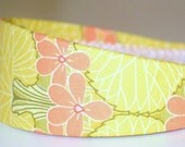 Fabric Covered Headband - Amy Butler Nouveau Trees Yellow & Orange, WIDE Headband for Women or Girls