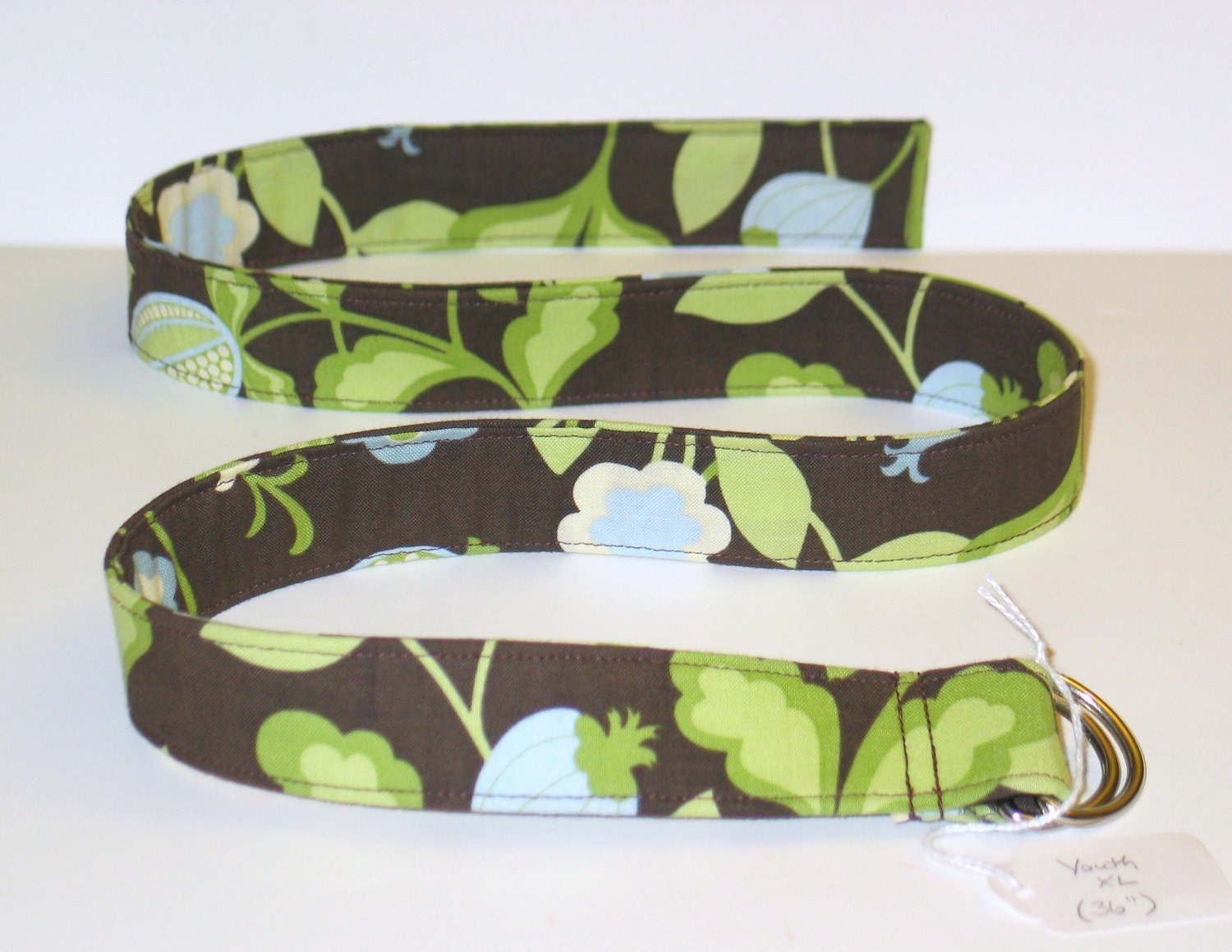 SALE Girls Adjustable Fabric Belt - City Girl Blue Espresso, Brown