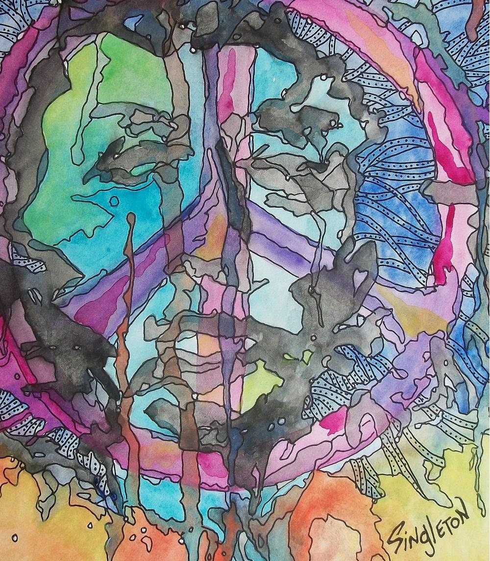 Jimi in Peace, Hippie Singleton Art, The Original