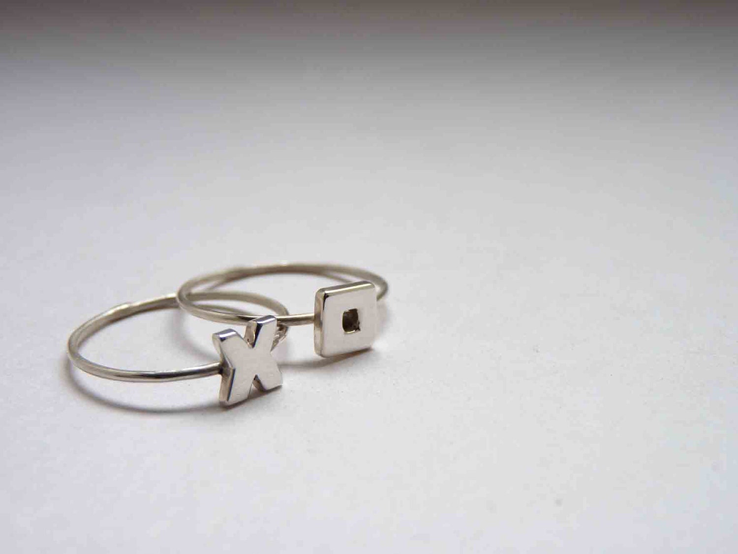 Personalized jewelry, Sterling silver Stacking rings, Two Initial Rings, Made to order, Custom Ring, Letter, Ring Lyrics, Personalized