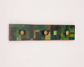 Wall Coat Rack Handmade Paper Geometric Green Mosaic Recycled Wood - calyrew Wall Coat Rack Handmade Paper Geometric Green Mosaic Recycled Wood - calyrew