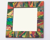 Wall Mirror Mosaic Colorful Abstract Recycled Handmade Paper 12x12