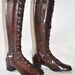 size 6.5 Vintage 60s Chocolate Corset Patent GoGo Boots