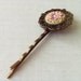 Flower hair pin pink - romantic pastel - vintage filigree