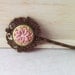 Flower hair pin pink - romantic pastel - vintage filigree