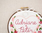 Custom Wedding Embroidered Ring Bearer Hoop - You choose the colors