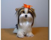 Custom Dog needle felted Biewer Yorkshire Terrier pet art