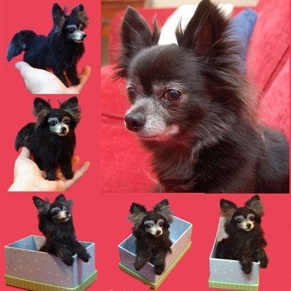 Needle felted Custom  dog Portrait soft sculpture wool art