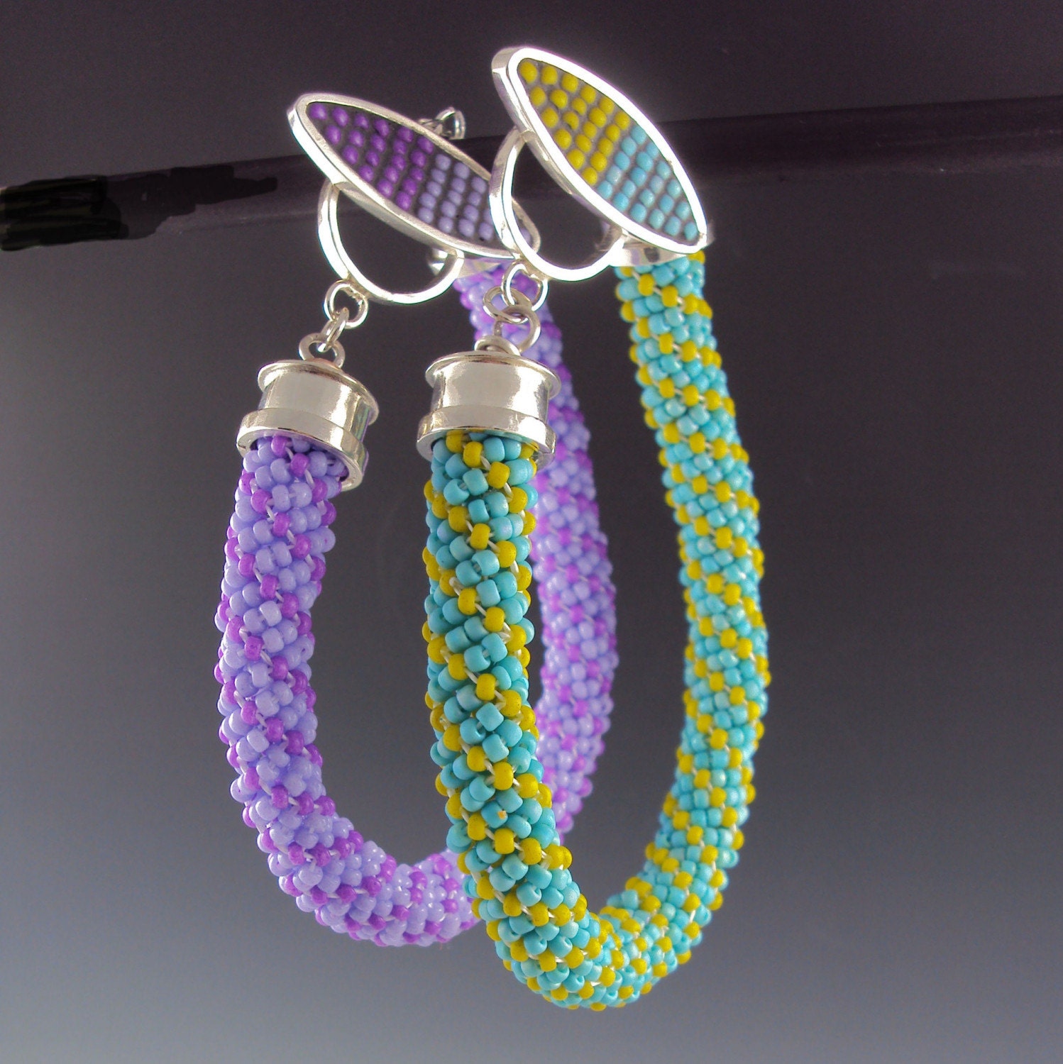 Beaded Bracelet in Purple or Turquoise