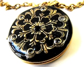 Jet Black Swarovski Locket