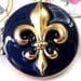Deep Sapphire Fleur De Lis Locket