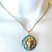 Turquoise Lion Necklace, Metal, Brass, Handmade by RotsinaCreations